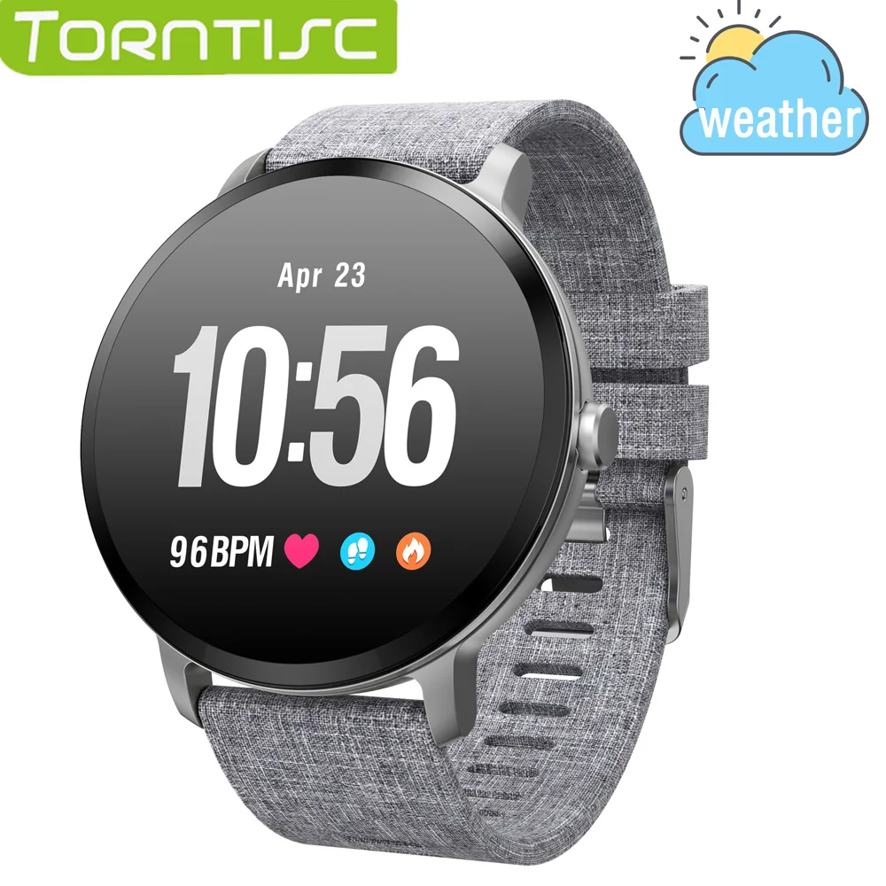 

Torntisc Weather Forecast Smart Watch 1.3 Inch IPS Single Touch Screen V11 Smart Bracelet Heart Rate Message Push Smartwatch Men