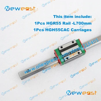 

100% original HIWIN Linear Motion Guide 1Pcs HGR55 rail 700mm + 1Pcs HGH55CA Carriages