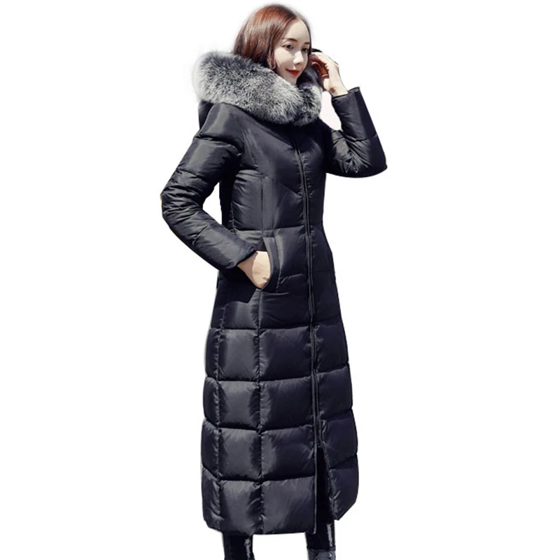 Winter Duck Down Coats High Quality Coat 2018 Female Long Winter jacket Women Thicken Warm Down Parkas Coat Fur Collar Outerwear