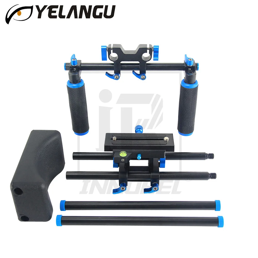 YELANGU D2 DSLR Rig 5D2 5D3 6D 70D D800 Camera Mount Head Handheld Video Shoulder Support System 15