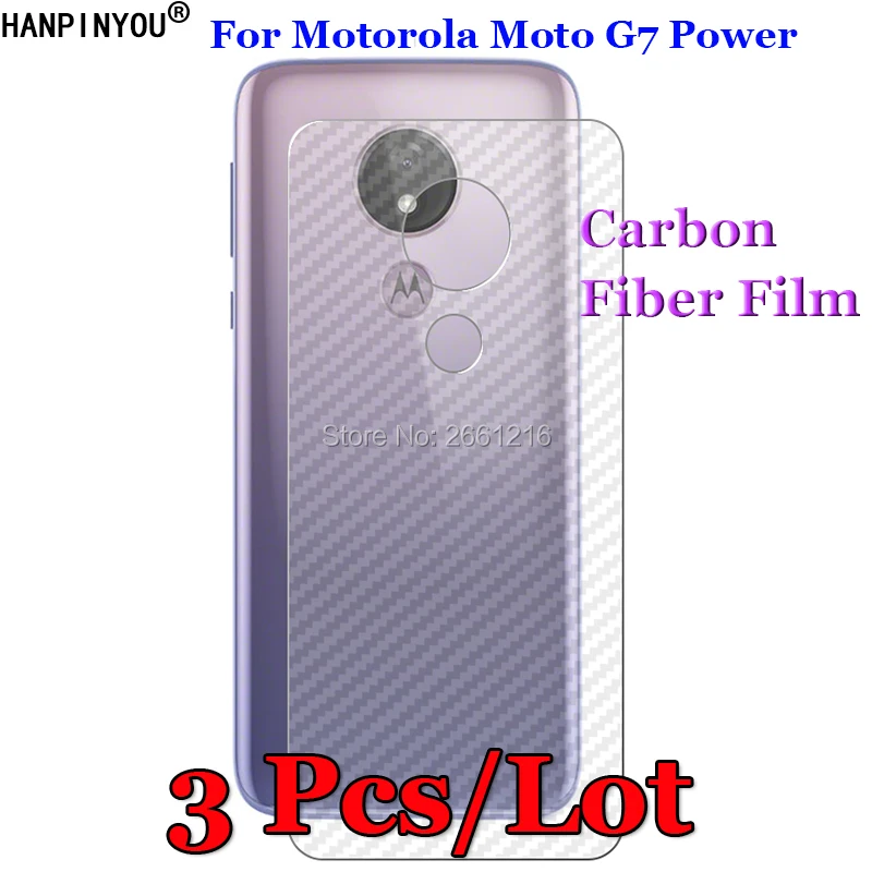 

3 Pcs/Lot For Motorola Moto G7 Power 3D Non-slip Clear Carbon Fiber Back Film Screen Protector Protective Sticker (Not Glass)