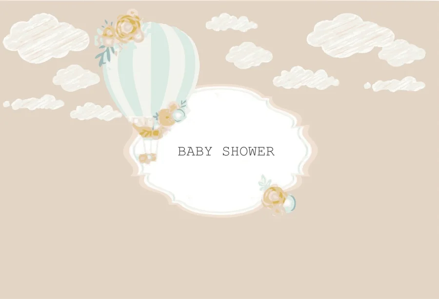 

Laeacco Cartoon Hot Air Balloon Baby Shower Newborn Photography Backgrounds Customized Photographic Backdrops For Photo Studio
