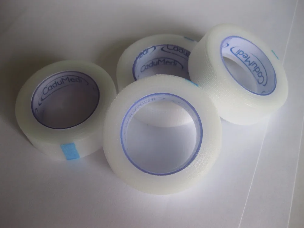 12 рулонов 1,25 см * 5y ПЭ ленты двойной самоклеющиеся маскировки хирургическое водонепроницаемый туалетный больница рана фиксированной