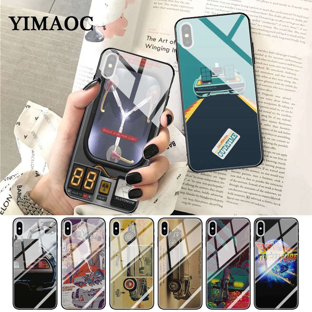 YIMAOC Future DeLorean Time Machine стеклянный чехол для телефона Apple iPhone XR X XS Max 6 6S 7 8 Plus 5 5S SE |