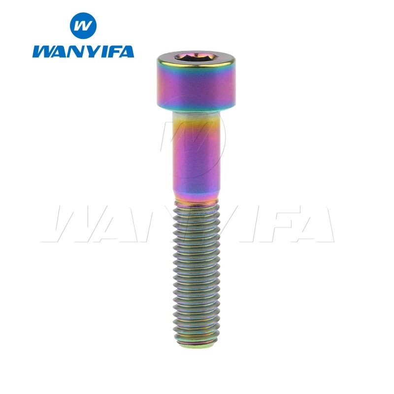 Wanyifa M8x15 20 25 30 35, 40 45 50 60 70 мм Колонка Головкой Винт С Титановым болтом для велосипедного тормоза принадлежность для велосипеда - Цвет: M8x40 Rainbow