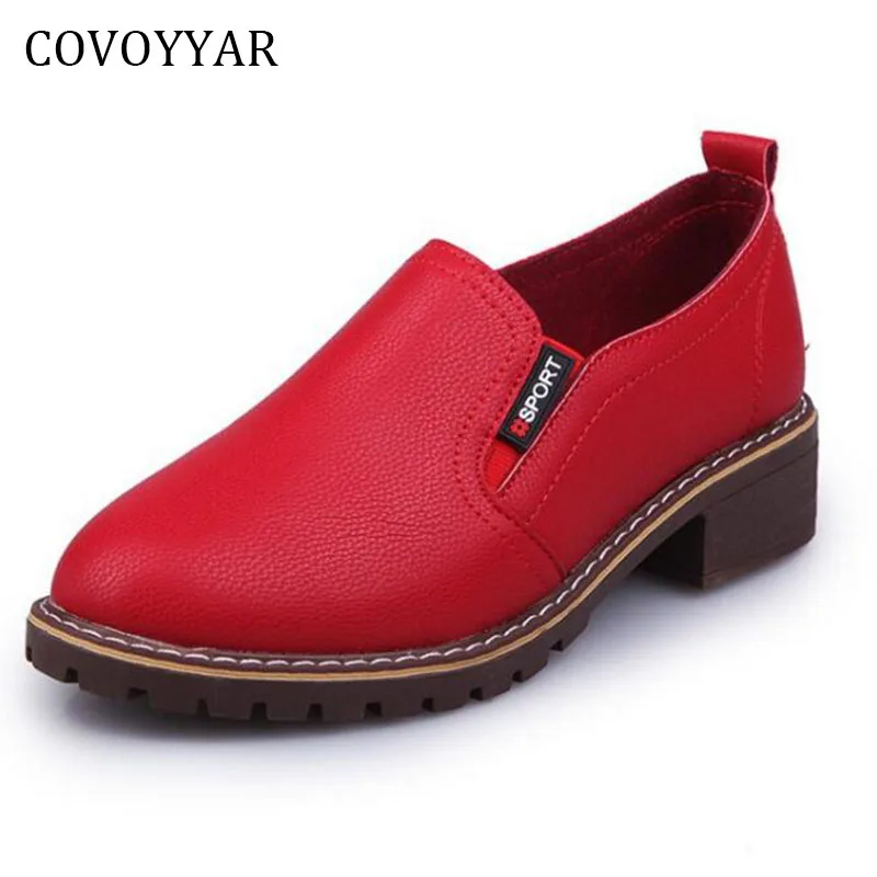 

COVOYYAR 2019 British Style Women's Shoes Spring Autumn Casual Shoes Slip On Ladies White Flats Plus Size 40 WFS781