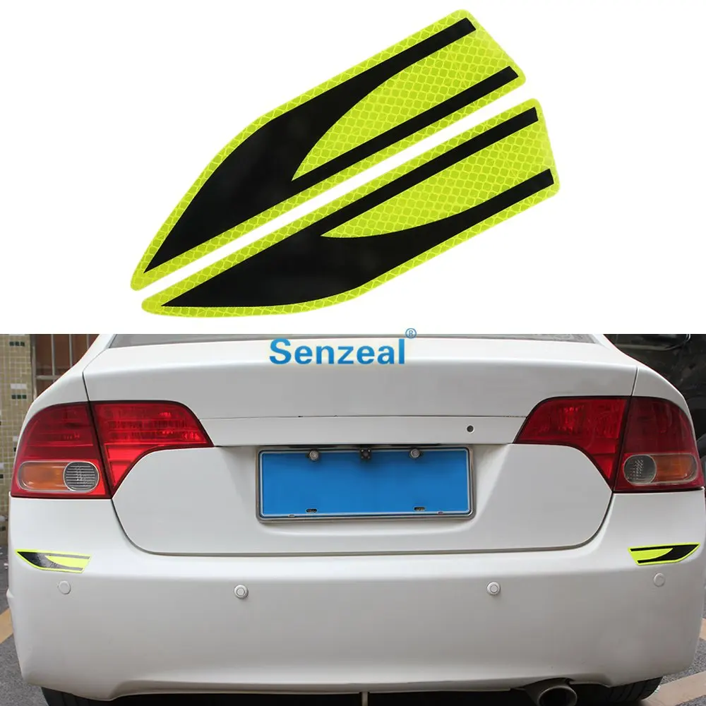 Senzeal 2 шт. зеркало заднего вида Светоотражающая Автомобильная наклейка наклейки