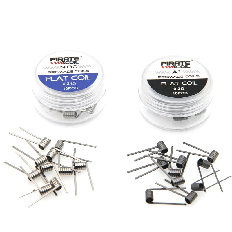 

Electronic Cigarette Accessories Premade Coil 10PCS A1 NI80 Nichrome Flat Prebuilt Coils For Electronic Cigarette RDA Atomizer