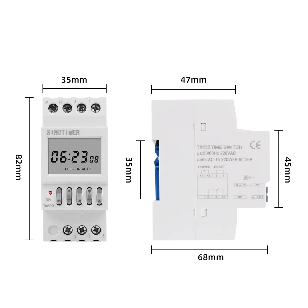 230V Programmable Astronomical Time Switch with Latitude Display Daily Street Light Controller timer switch programmable timer switch time switch