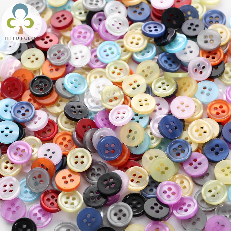 

2019 Newest 4 Holes 11.5mm Buttons Colorful Round Resin Sewing Buttons for Scrapbooking craft Fashion Accessories GYH