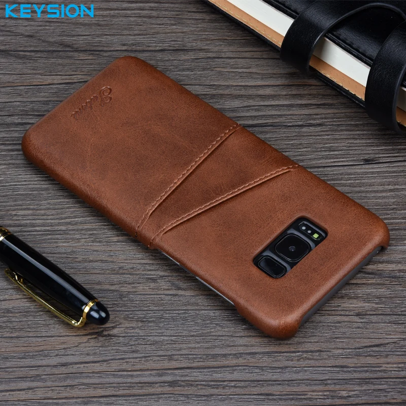 Чехол KEYSION для Samsung Galaxy S8 Plus кожаный Роскошный кошелек с отделениями карт мягкая