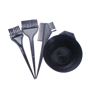 

4Pcs/set Accessories Black Plastic Hair Dye Colouring Brush Comb Bowl Hairdressing Styling Tools