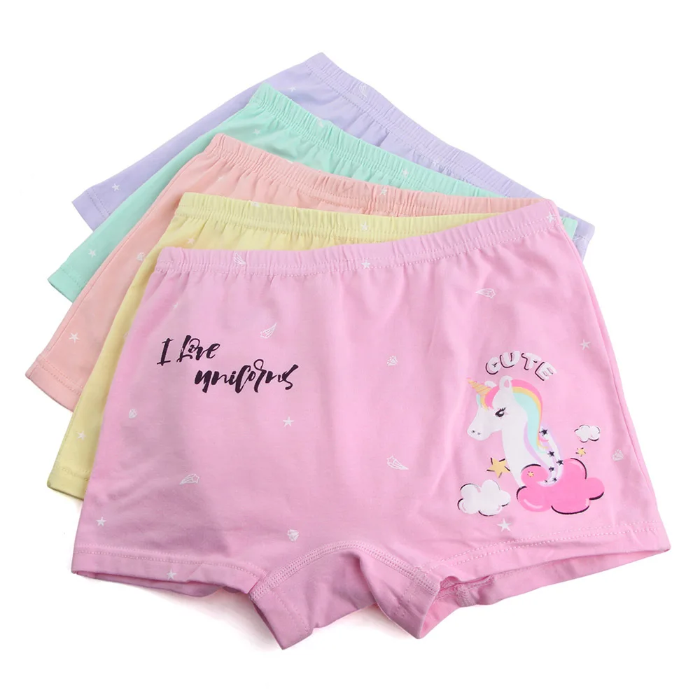 

5pcs/lot Kids Panties Unicorn Model Underwear Girls Boxers Cartoon Clothing Briefs Child`s Underwear Baby Panty High Quality