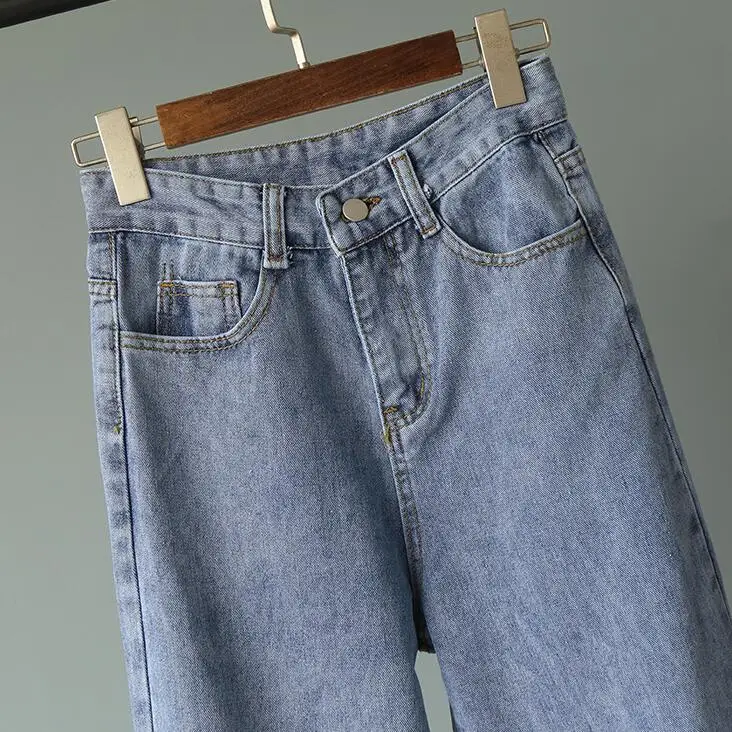 Расклешенные джинсы Широкие брюки Высокая Талия Mom Jeans Брюки Винтаж дамы бойфренд джинсы для женщин джинсовые брюки Модные свободные в