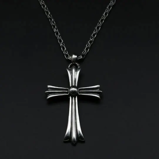 

925 Sterling Silver Cross Cross Pendant Retro Punk Temperament Silver Pendant Men's Clavicle
