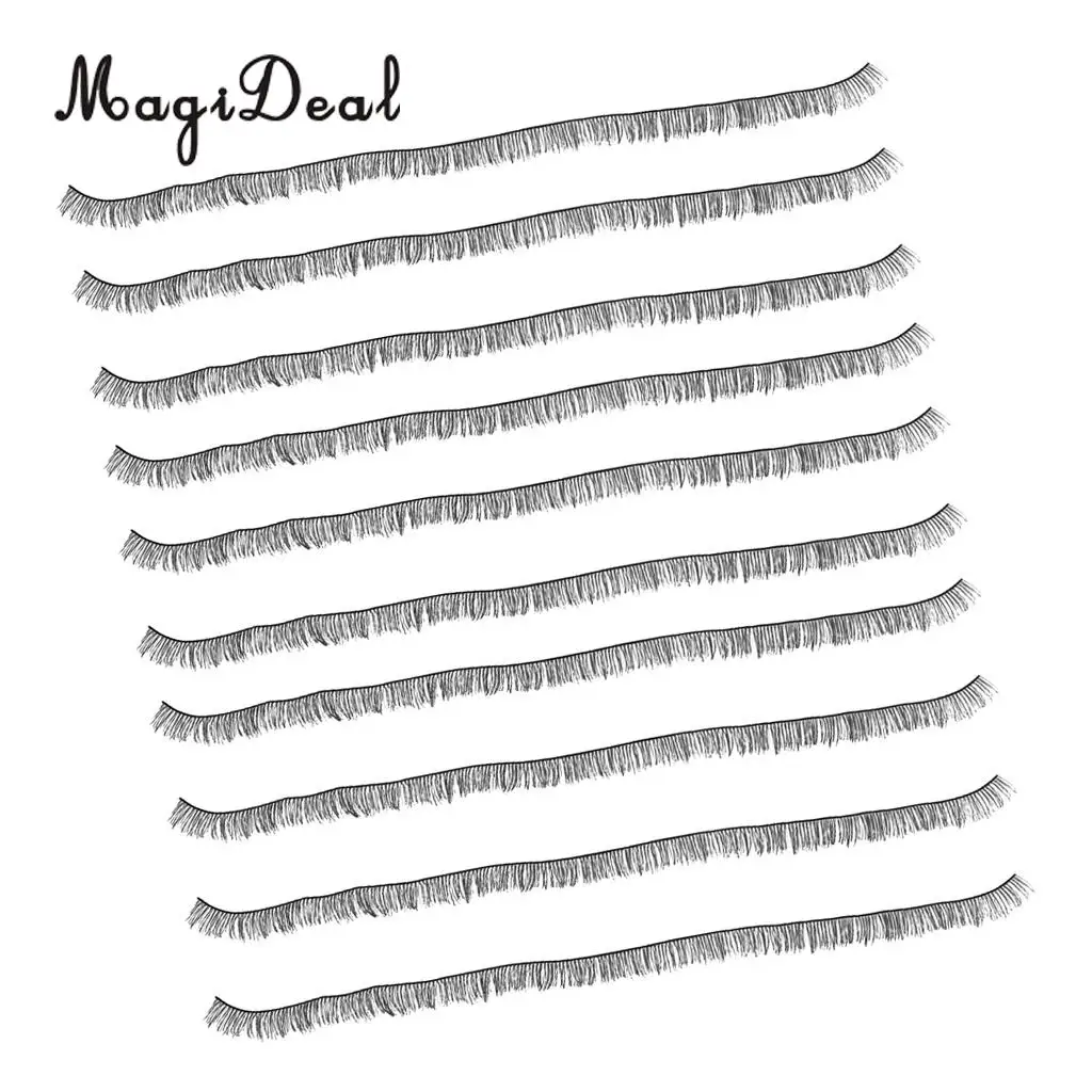 10 Pieces Girl Dolls Curly False Eyelashes Strips For BJD Dolls Makeup Accessory 18cm Length