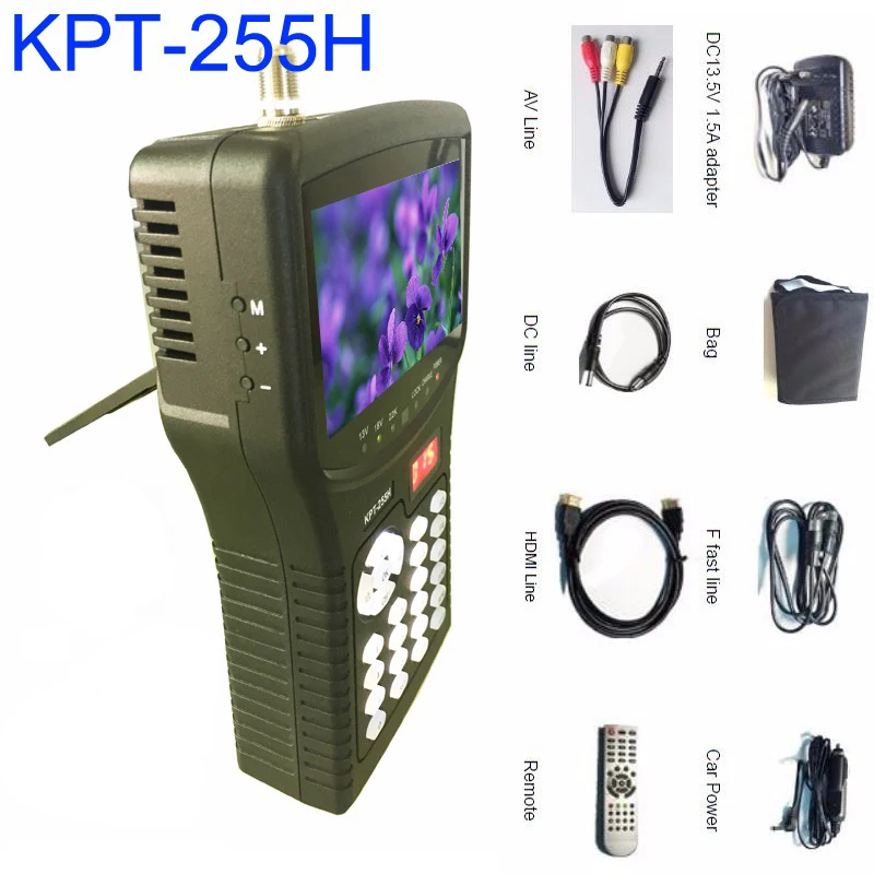 Kpt 255h sat finder Замена спутникового kpt 968g монитор 4 3 дюймов DVB S/S2 тест сигнала с av usb hd1m