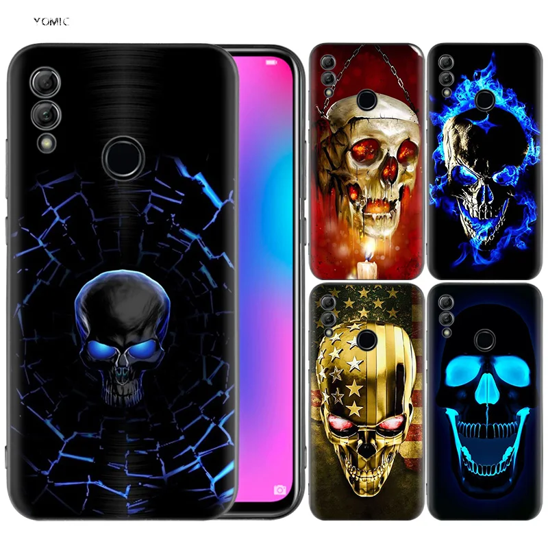 

Silicone Cover Case for Huawei Honor 10 9 Lite 8X 8C 8A Y6 Y7 Y9 7A Pro Prime 7C 2018 2019 V20 Grim Reaper Skull Skeleton