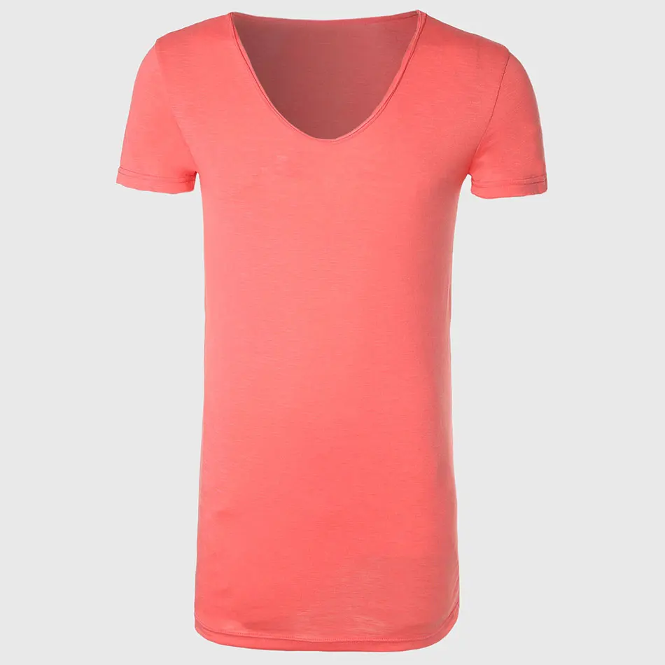 Zecmos Longline T Shirt Dengan V Neck 