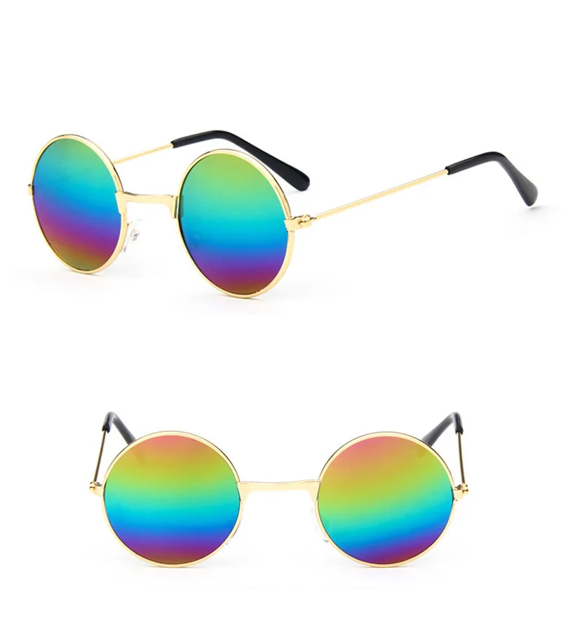 Анти-УФ Круглые Солнцезащитные очки дети винтажная металлическая оправа зеркальные очки для мальчиков девочек UV400 тени очки детские солнцезащитные очки Oculos