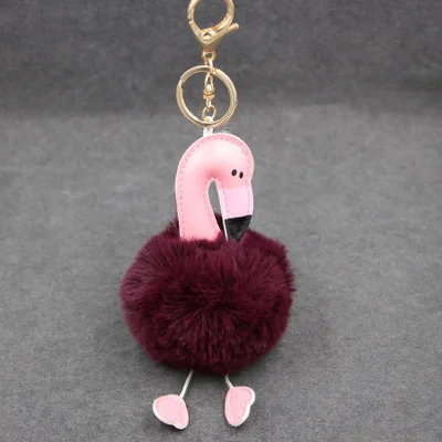 Фламинго волос мяч пушистый брелок для ключей подвеска красивая сумка Висячие подарки игрушки Детские вечерние плюшевые игрушки - Цвет: style14