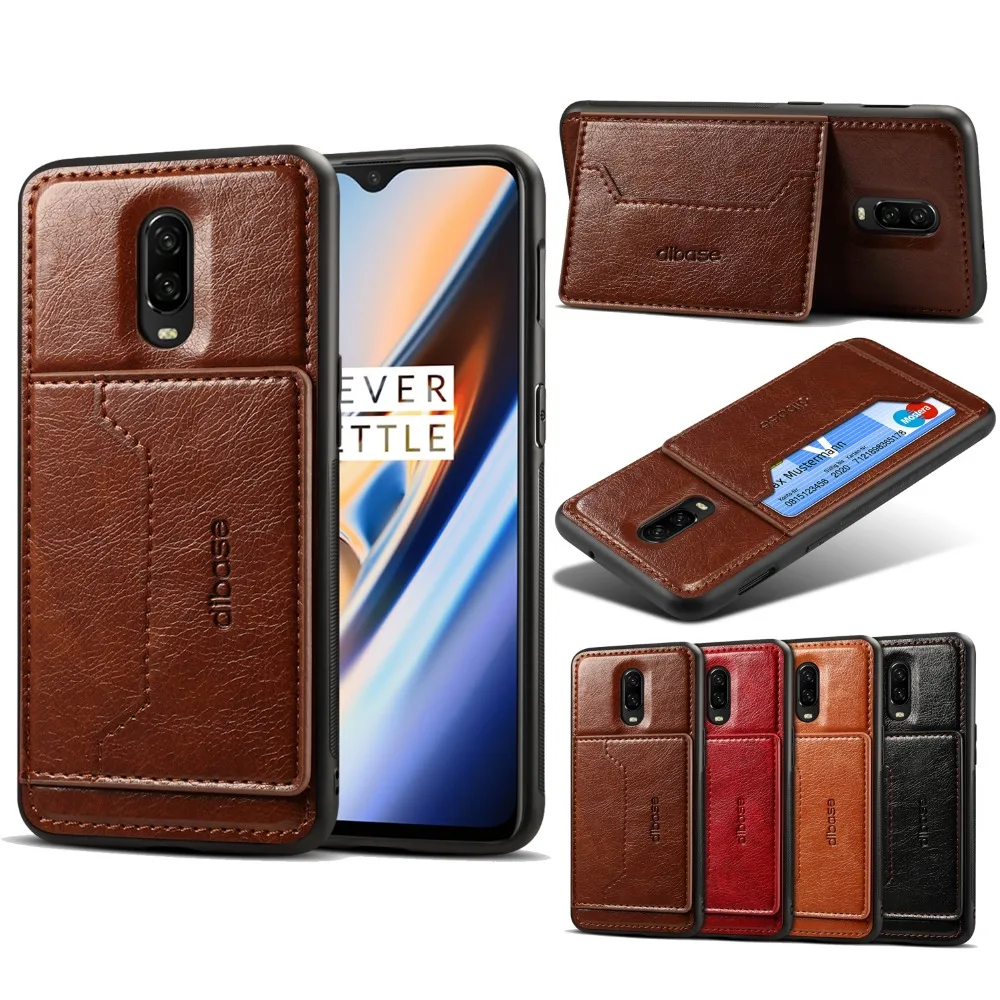 

For OnePlus 6T 6 5T Flip Cover PU Leather Card Holder Slots Silicone Wallet Case For One Plus 6 T 5T 1+ 6T Phone Case
