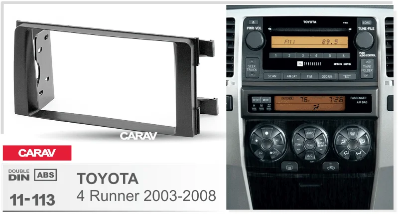 CARAV 11-113 Одежда высшего качества Радио панель для TOYOTA 4runner 2003-2008 рамка для DVD CD отделка Установка комплект