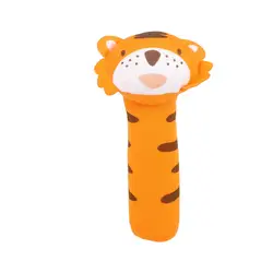 Новорожденных детские игрушки животных модели колокольчики плюшевые погремушки Squeeze Me Погремушка
