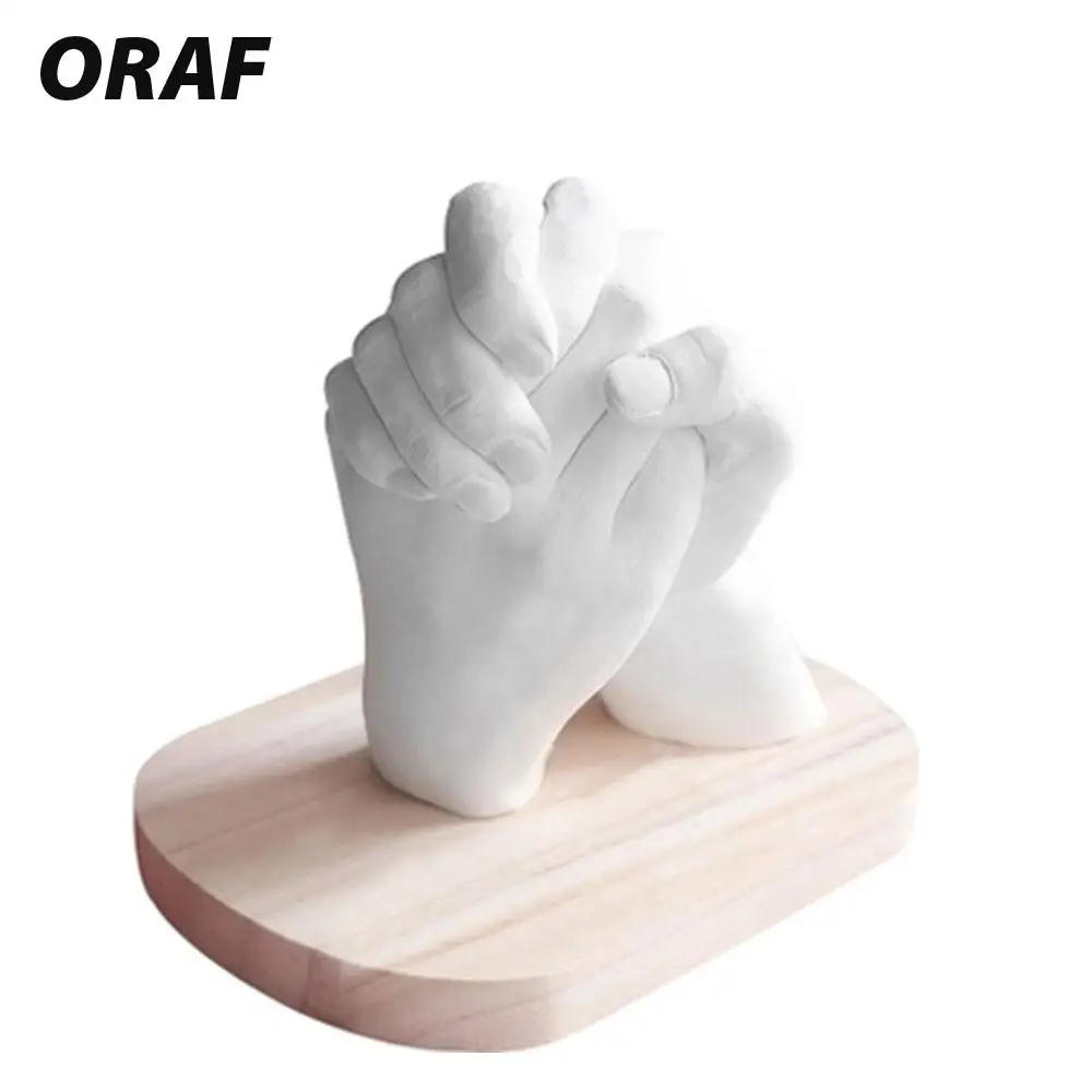 Белый DIY ручной плесень пара день матери сувенир красивая любовь подарок руки ноги гипсовый порошок 3D грязь на руках Мода
