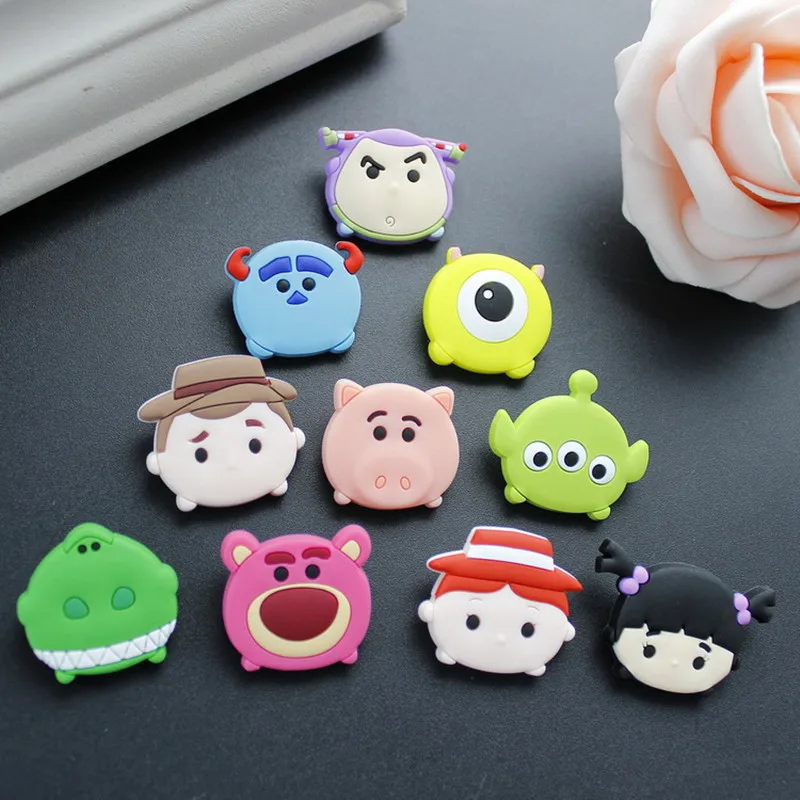 

50Pcs Cute Cartoon Woody Mike Pig Buzz PVC Decoration Accessories Flat Back DIY Phone Case Fit Bracelets,Shoe Charms Badge
