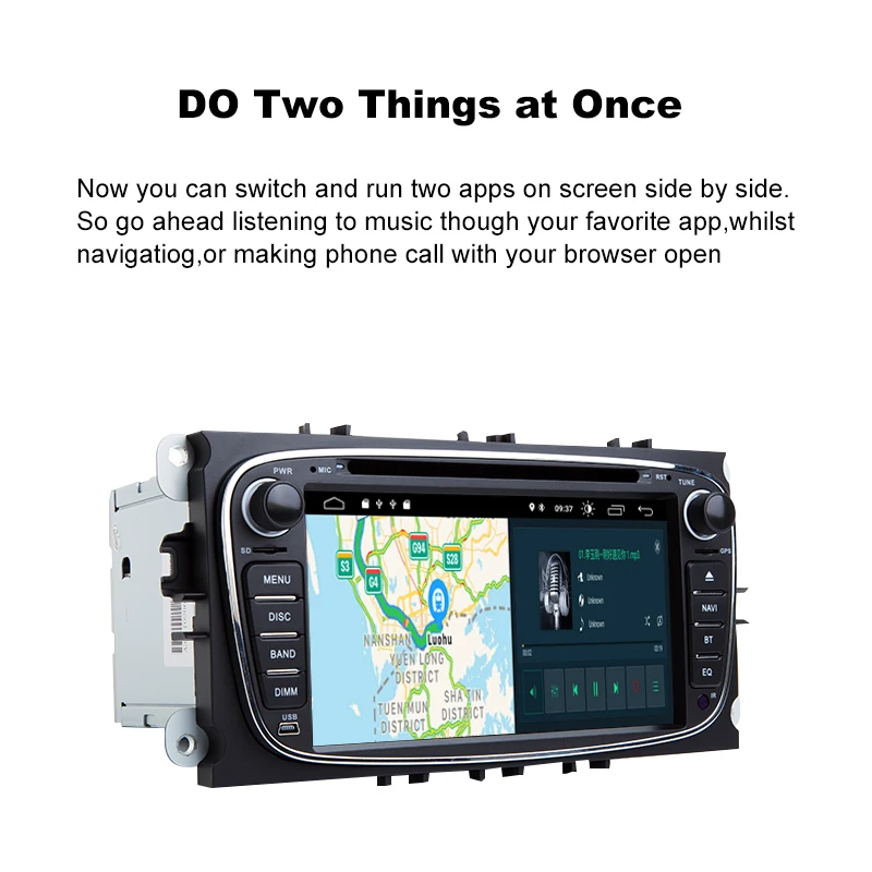 Best Xonrich Car Multimedia Android 9 GPS 2 Din car dvd player for FORD/Focus 2 S-MAX/Mondeo 4 C-MAX/Galaxy Kuga Car Radio Navigation 3