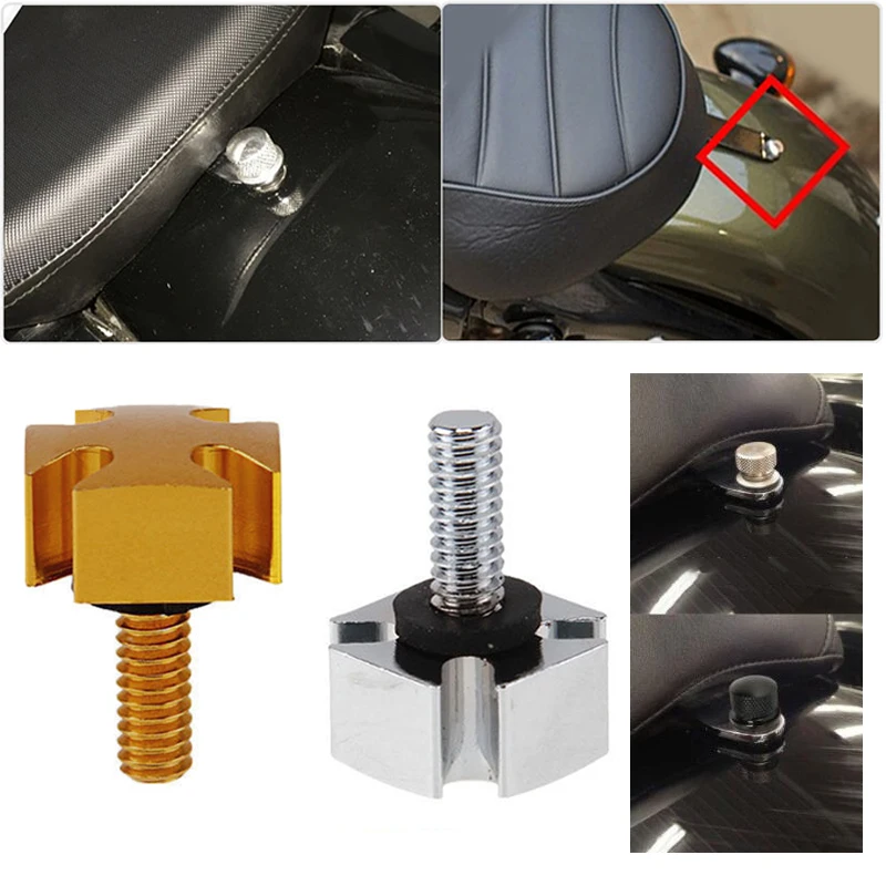 Portable CNC 6mm Cross Seat Mount Bolt Screw Cap For Harley Gold Silver