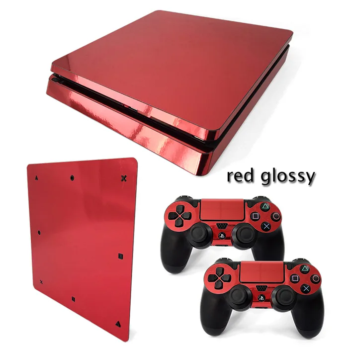 

Red Glossy Skin High Qulaity Decorative Sticker Decal Cover for PS4 Slim Console