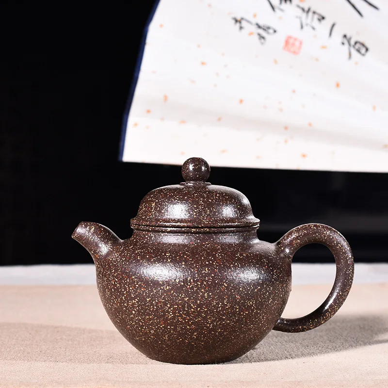 

Pottery Teapot Quality Goods Full Manual Purple Gold Sand Raw Ore Purple Clay Ball Pot Kungfu Online Teapot Tea Set Suit