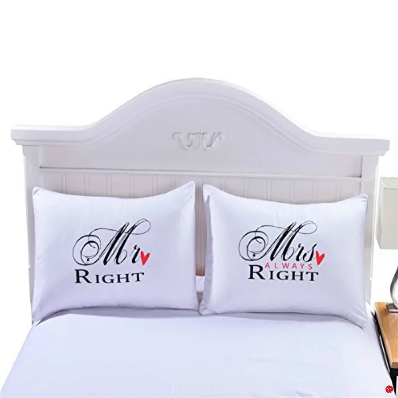 Turetrip 2 шт пара наволочка для подушки Mr & Mrs наволочки пары Подушка на заказ Чехол