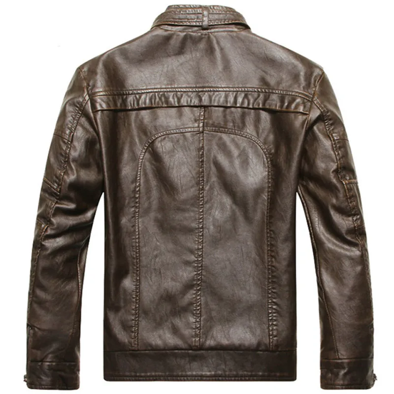 Veste cuir homme пальто с мехом, Мужская винтажная мотоциклетная куртка с воротником-стойкой из искусственной кожи, мужская куртка для байкеров, вощеная верхняя одежда из искусственной овчины