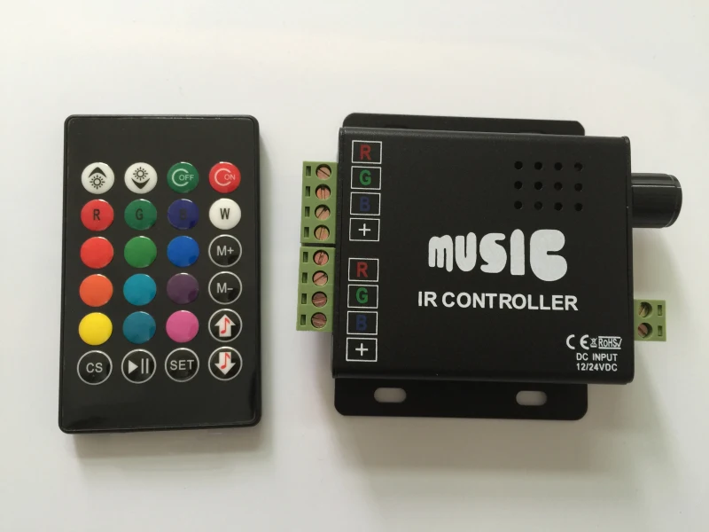LED Music IR Control RGB Sound/Audio Controller With 24Key Remote 12V