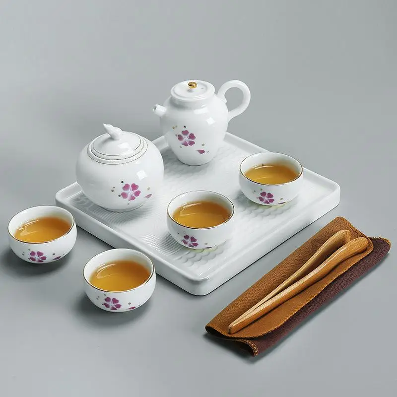  Portable Travel Tea Set Chinese Kung Fu Teaware Sets Ceramic Teapot Teaset Gaiwan Set Tea Cups Of T