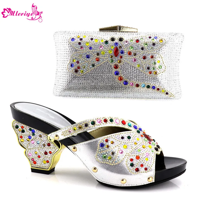 New Arrival High Quality African Wedding Shoes and Bag Set Decorated with Rhinestone African Shoes and Bag Set for Party Italian New Arrival High Quality African Wedding Shoes and Bag Set Decorated with Rhinestone African Shoes and Bag Set for Party Italian