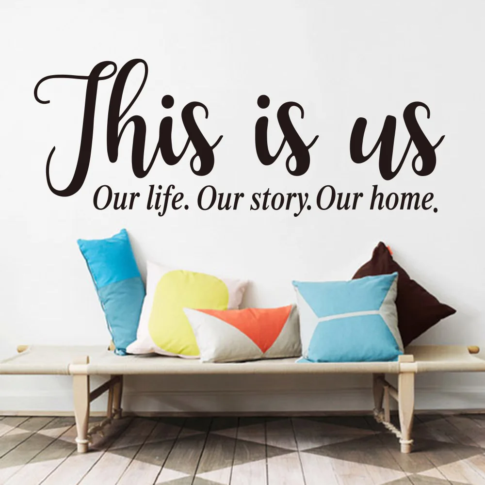 This Is Us Our Life Our Story Our Home Quote Wall Sticker Bedroom Living Room Family Love Quote Wall Decal Vinyl Home Decor (2)