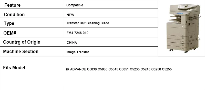 2X передачи пояс лезвие очистки FM4-7246-010 для Canon ir Advance C5030 C5035 C5045 C5051 C5235 C5240 C5250 C5255