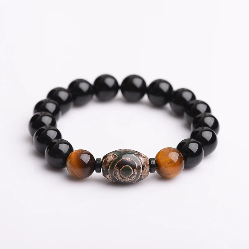Drop Shipping Black Energy Stone Bracelet Tibet Buddhism Beads Tianzhu