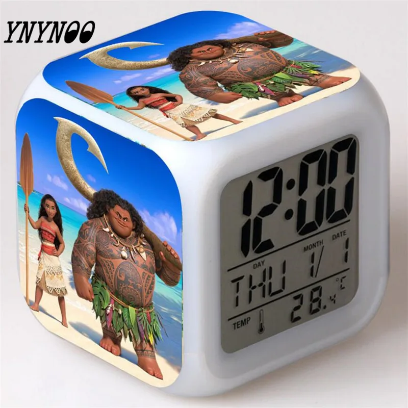 

YNYNOO Kids Personalized Gifts Moana Adventure Mo Ahna Mona Princess Doll Anime Toy Figures Led alarmclock Toys for Children