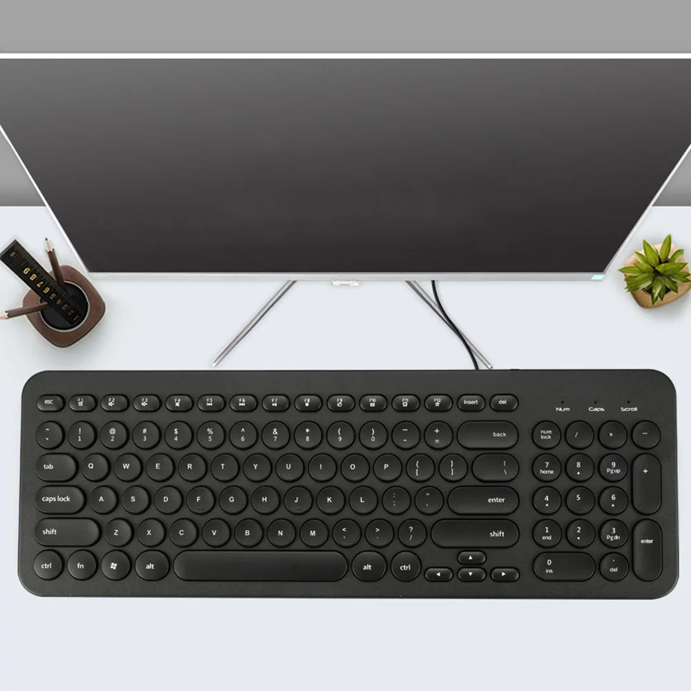 

Ultra Thin USB Wired Multimedia Keyboard Punk Desktop Notebook Mute Keyboard For Office Home Laptop PC Computer