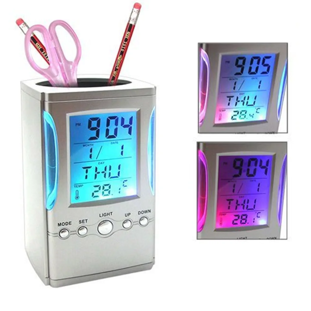 Creative LCD Display Electronic Digital Desk Table Calendar Thermometer