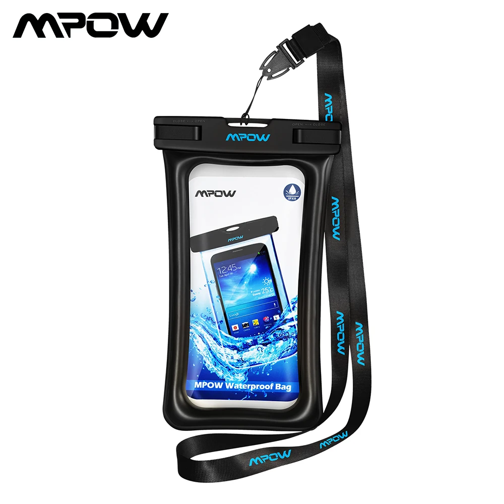 

Mpow IPX8 Waterproof Bag Case Universal 6.5 inch Mobile Phone Bag Swim Case Take Photo Under Water For iPhone X Samsung Huawei