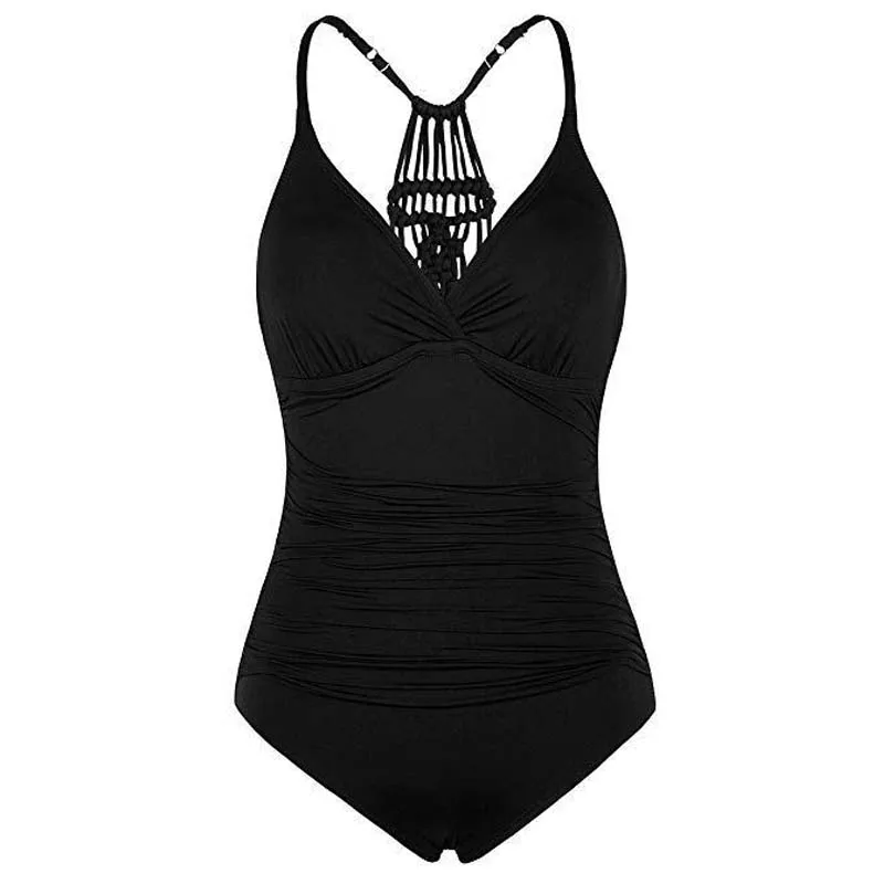 

2019 New Siamese Bikini Solid Color Back Rope Swimsuit New Sexy Women Swimwear Romance Swimsuit
