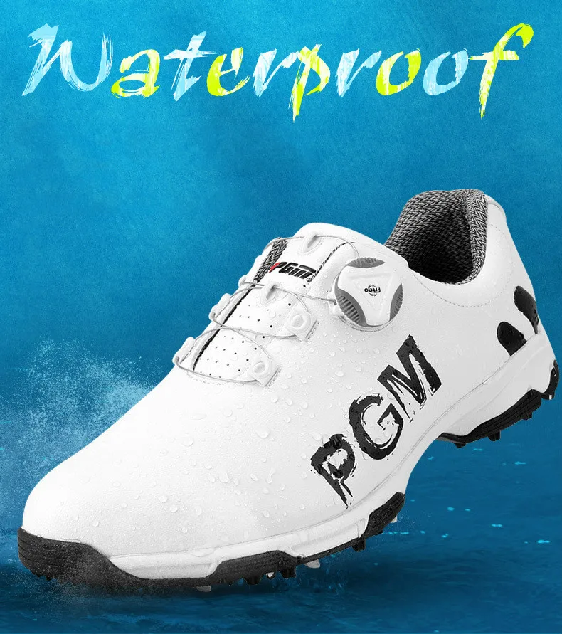 PGM golfe sapatos masculinos calçados esportivos rendas
