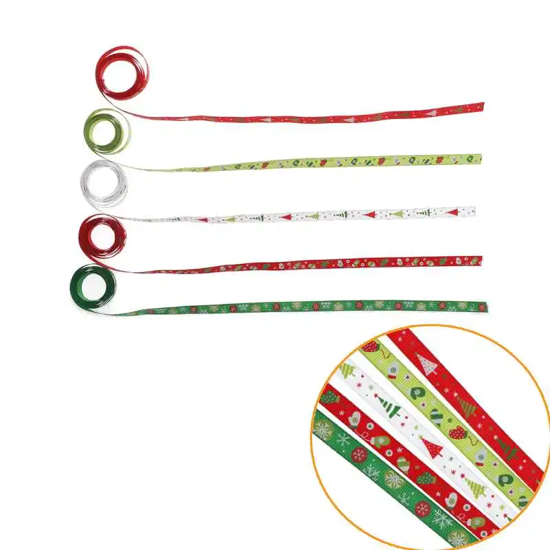 

9mm*100cm christmas gift ribbons Red printed Snowflake Satin Ribbon