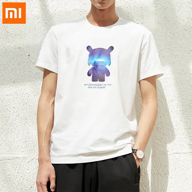 

Xiaomi MITOWNLIFE rice rabbit short-sleeved T-shirt Star Ocean cotton T-shirt breathable comfortable short sleeve Fashion Shirt